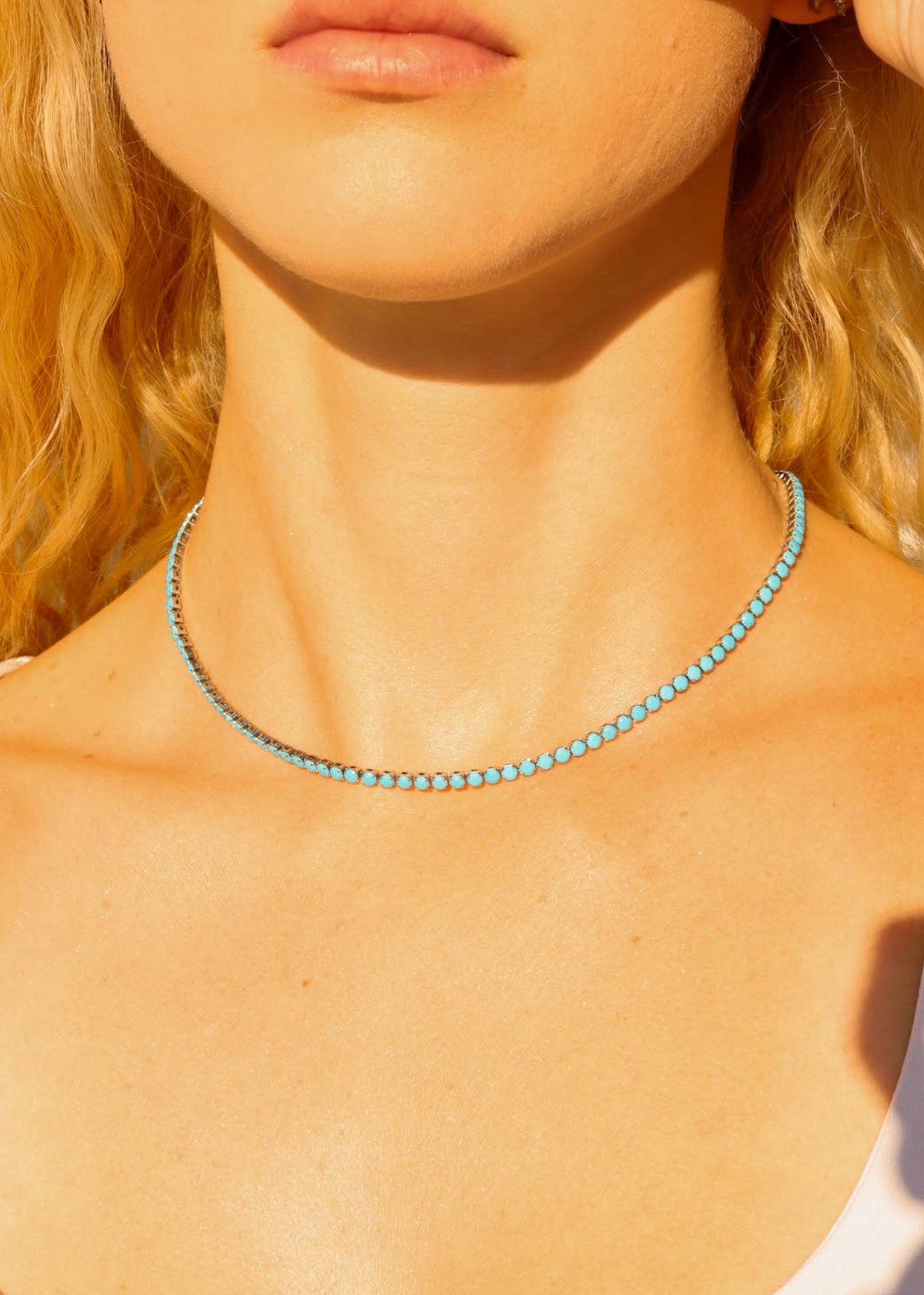 Turquoise Tennis Chain Necklace