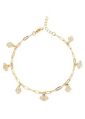Paperclip Chain Charm Bracelet - Gold