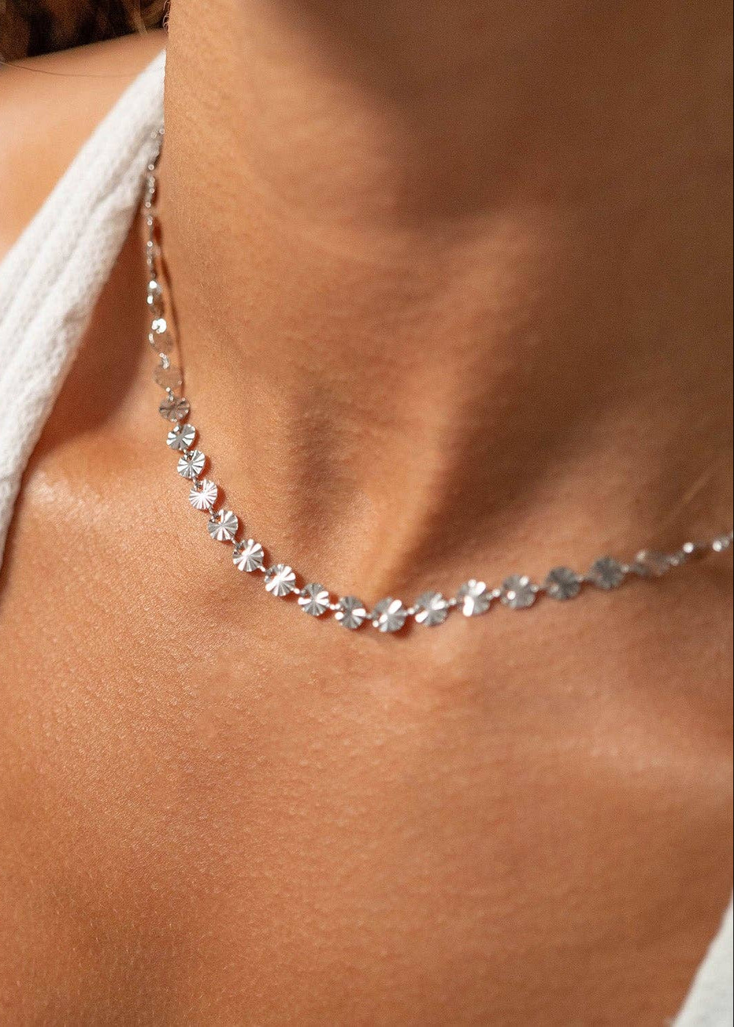 Sunburst Chain Necklace - Silver