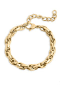 Double Oval Chain Bracelet: Gold