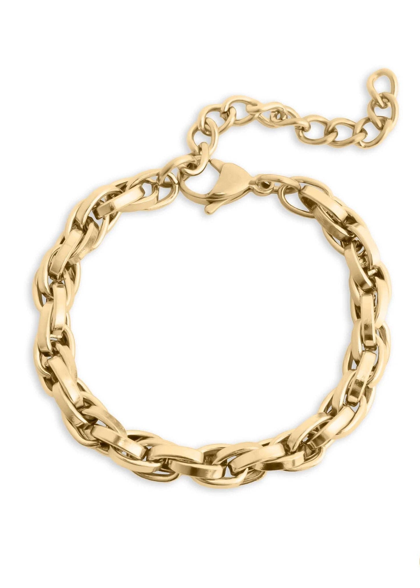 Double Oval Chain Bracelet: Gold