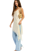 Satin Lace Dress - Cream