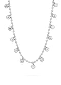 Round Stone Dangle Necklace - Stainless