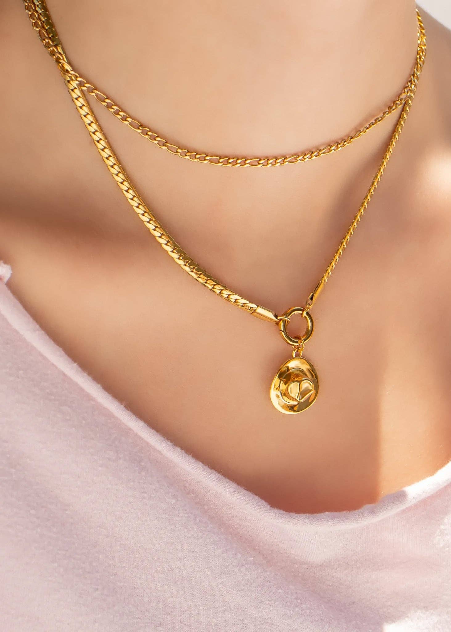 Curb Chain Charm Holder - Gold