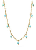 Turquoise Stone Necklace - Gold