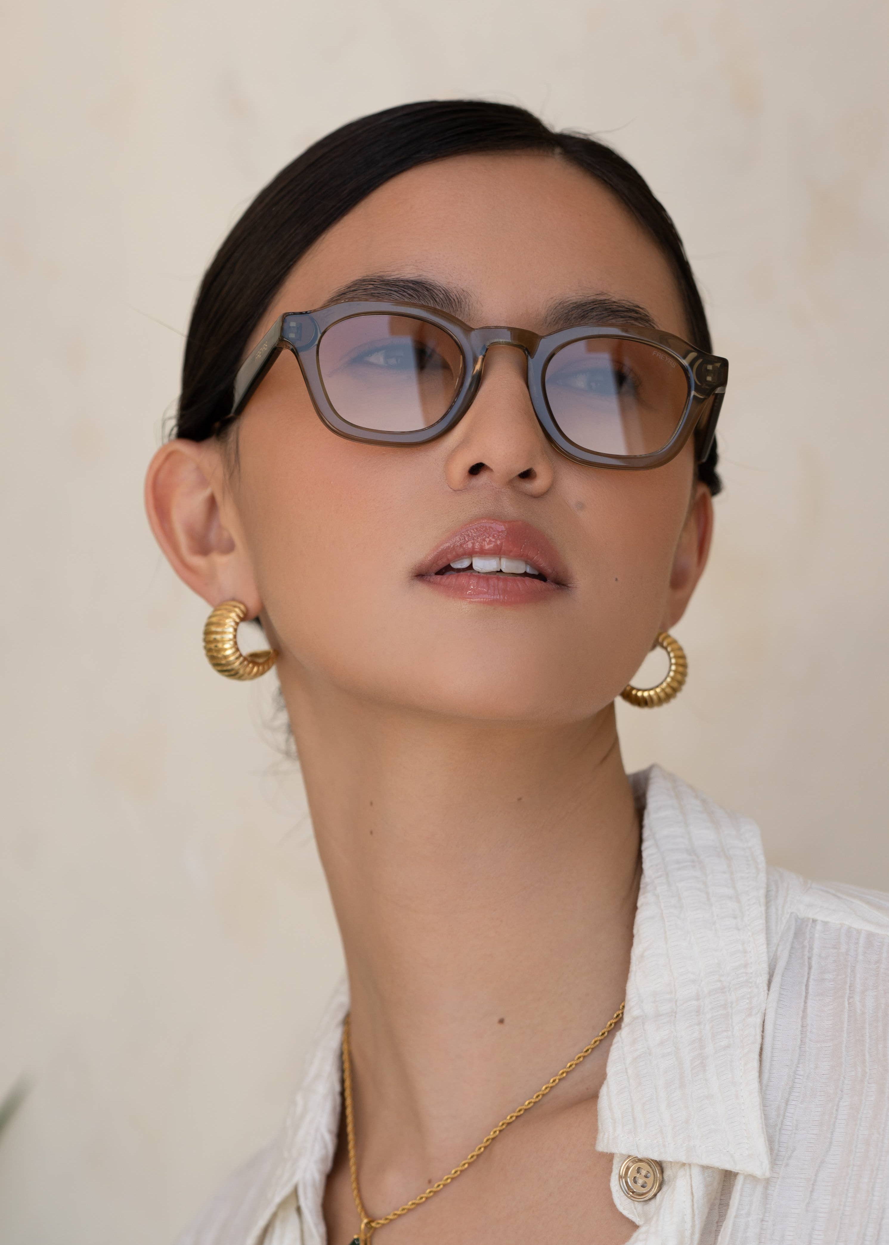 Blake Acetate Unisex Round Sunglasses - Brown Olive