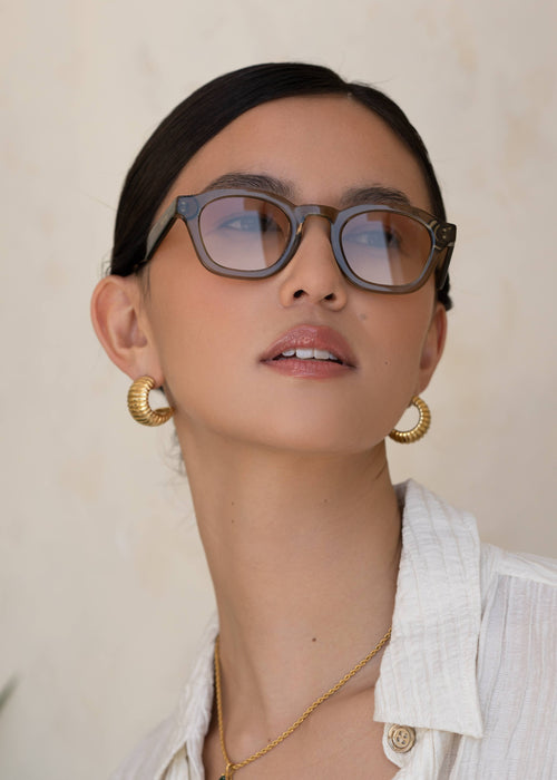 Blake Acetate Unisex Round Sunglasses - Brown Olive
