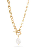 Freshwater Pearl Mix Chain Necklace - Gold