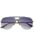 Logan Acetate Aviator Unisex Sunglasses: Light Gold / Gray