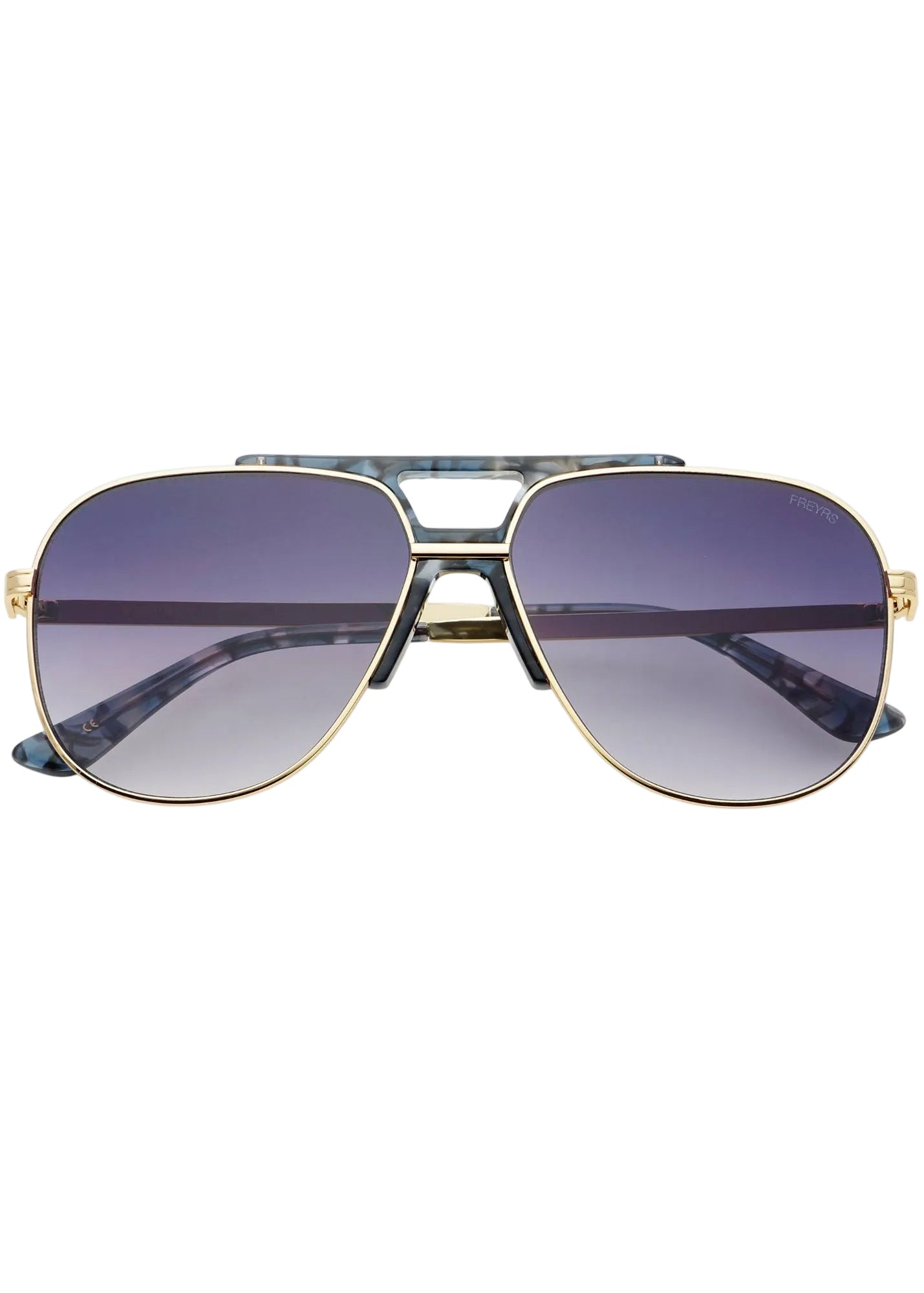 Logan Acetate Aviator Unisex Sunglasses: Light Gold / Gray