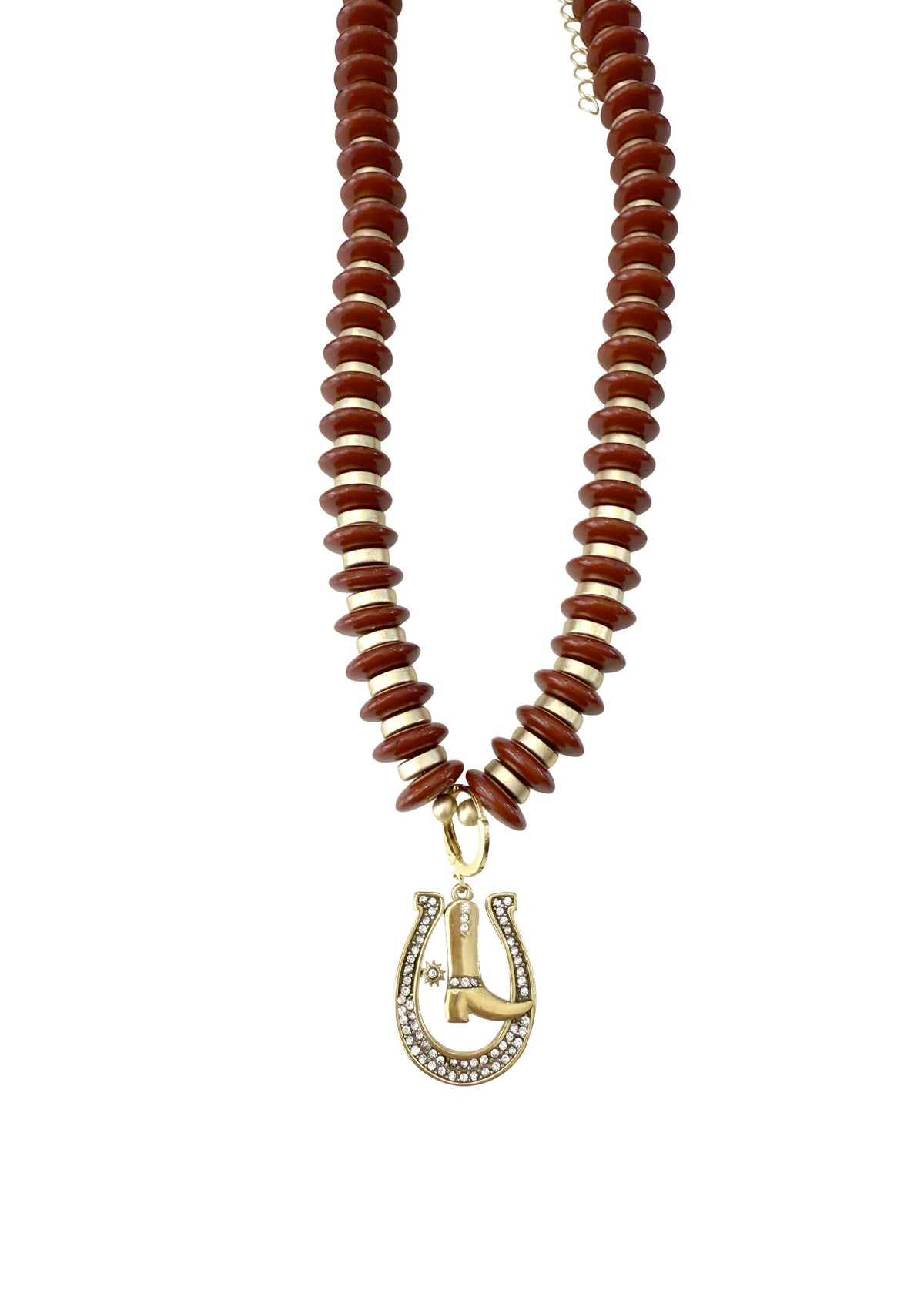 Leni Brown Beaded Necklace by Gemelli
