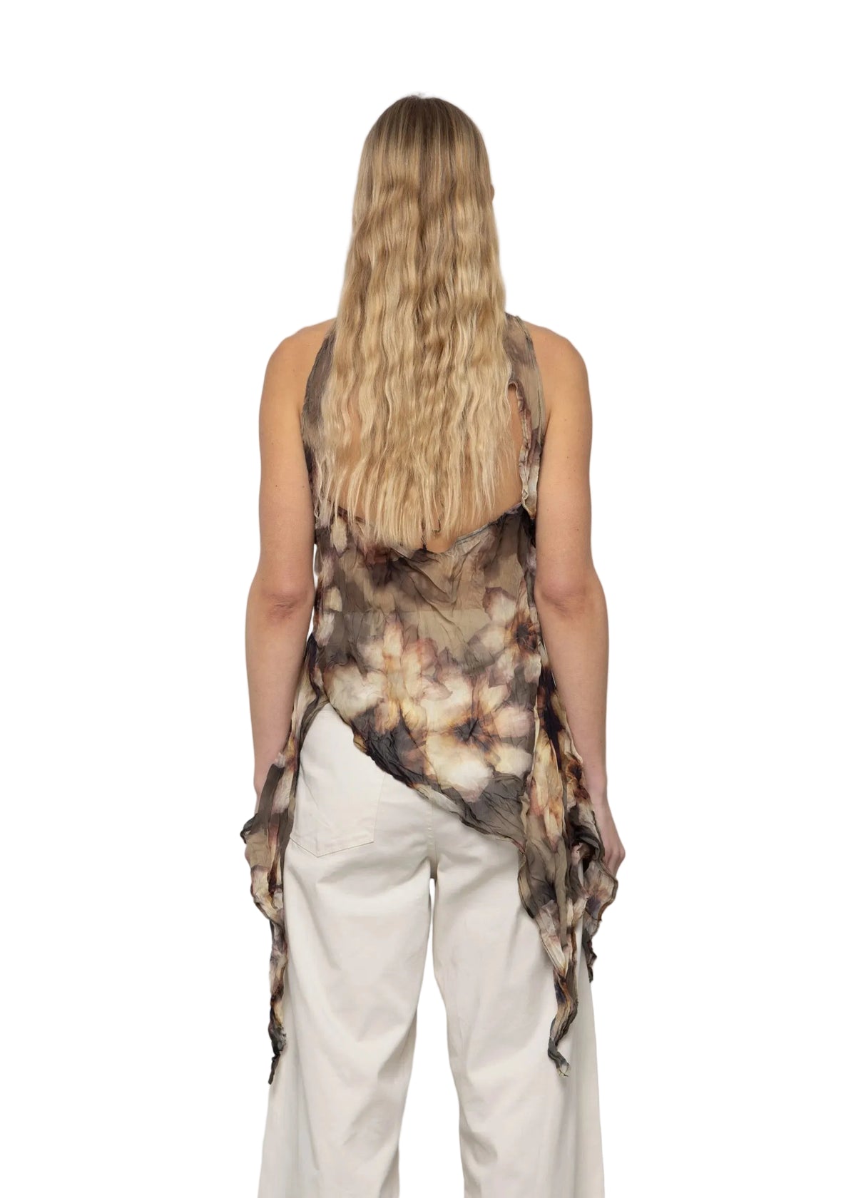Printed Asymmetric Chiffon Top by Esthe - alternate view 3