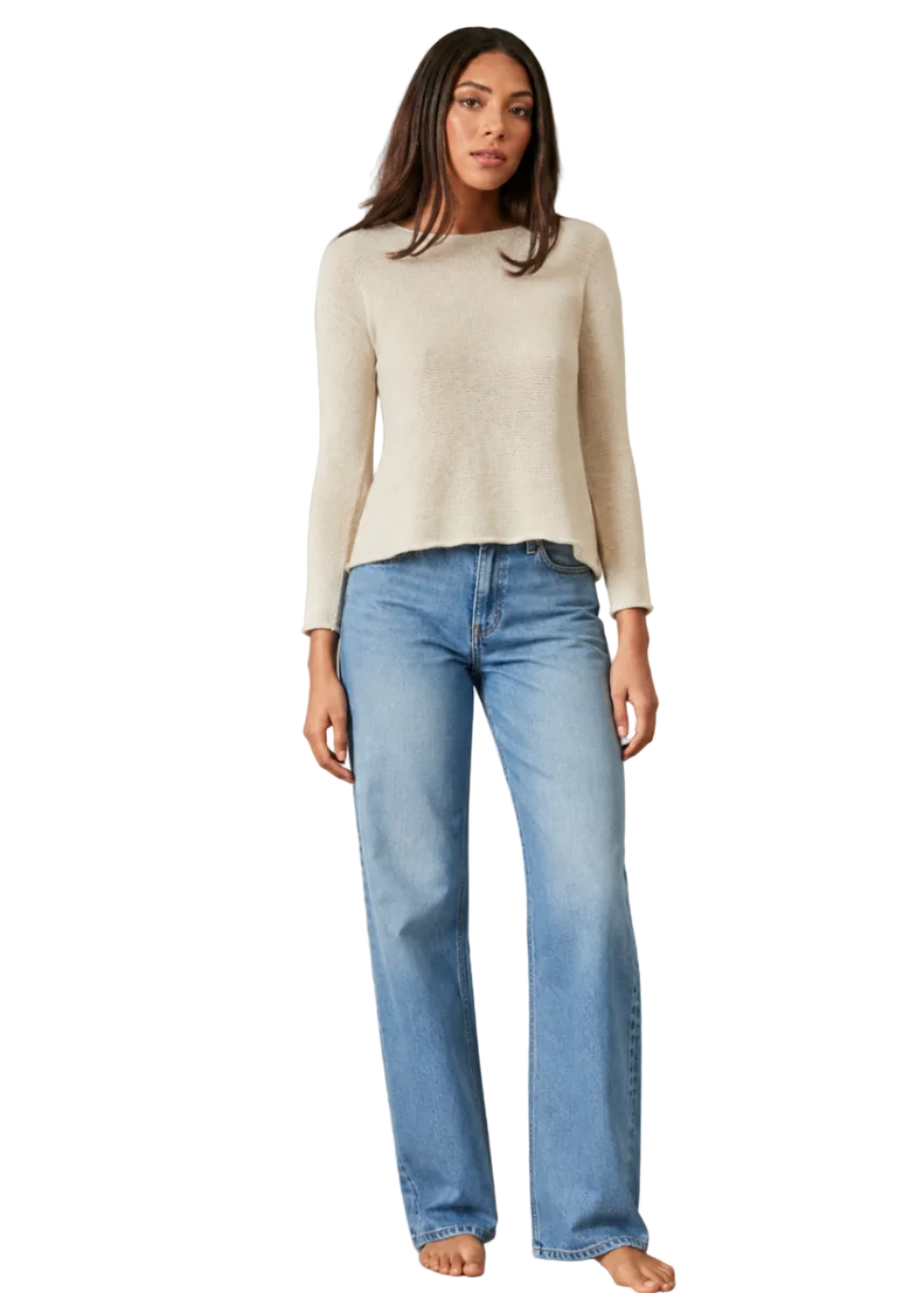 Upsy Raw Sweater - White